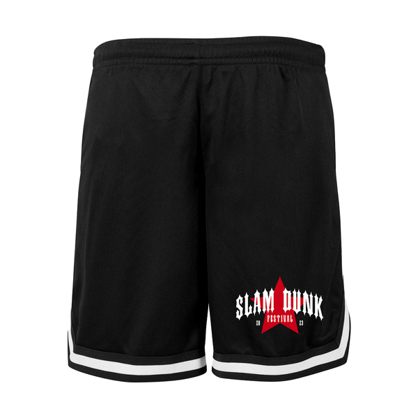 Black/White 'Emb. Star Logo' Mesh Shorts